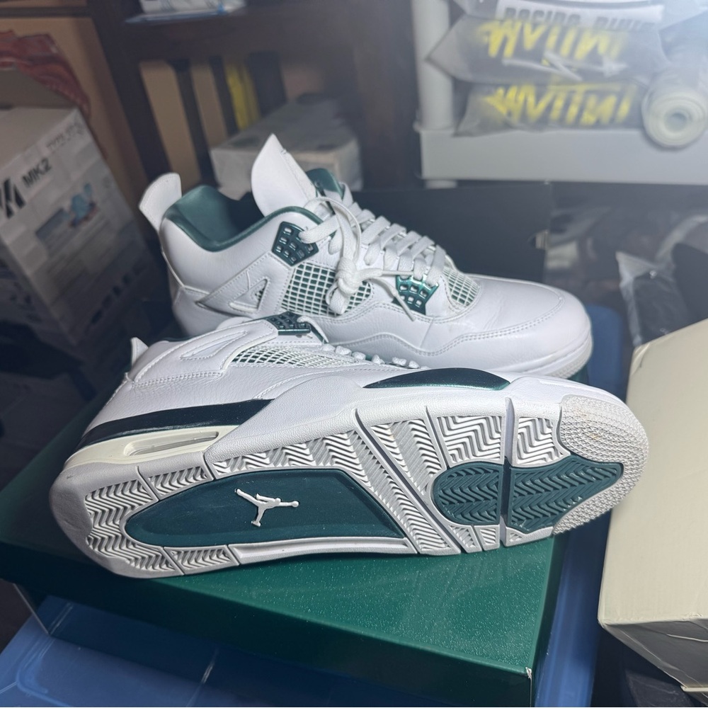 Air Jordan White and Green Sneakers